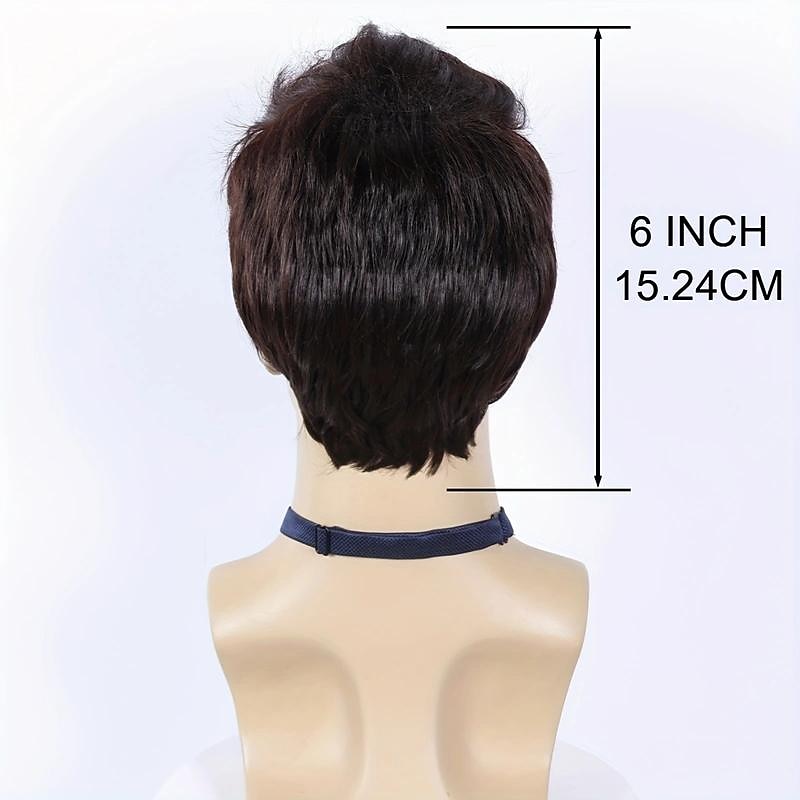 Men's Short Wigs 6 Inch Short Dark Brown Wigs Synthetic Straight Layered Wigs For Daily Cosplay Party Costume Wear4