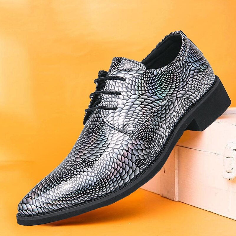 Men's Oxfords Brogue Metallic Shoes Walking Casual Daily Leather Comfortable Booties / Ankle Boots Loafer Black A Black Brown Spring Fall