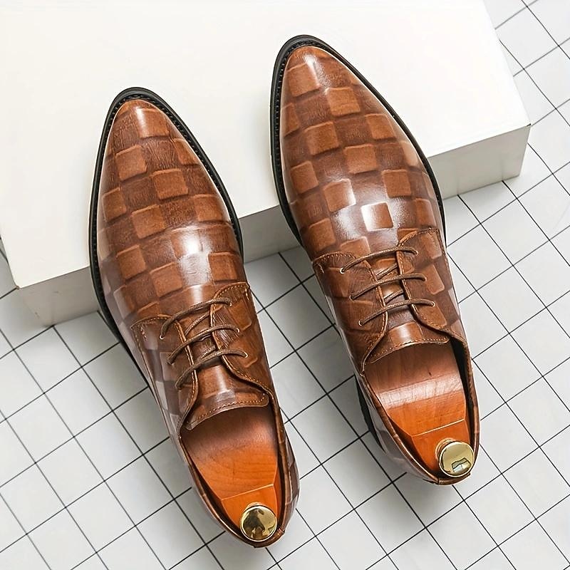 Men's Oxfords Brogue Metallic Shoes Walking Casual Daily Leather Comfortable Booties / Ankle Boots Loafer Black A Black Brown Spring Fall3