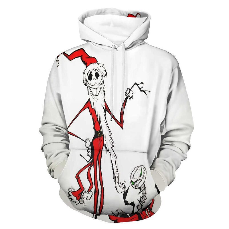 Jack Skellington Hoodie Cartoon Manga Anime 3D Front Pocket Graphic For Couple's Men's Women's Adults' Halloween Carnival Masquerade 3D Print Party Casual Daily2
