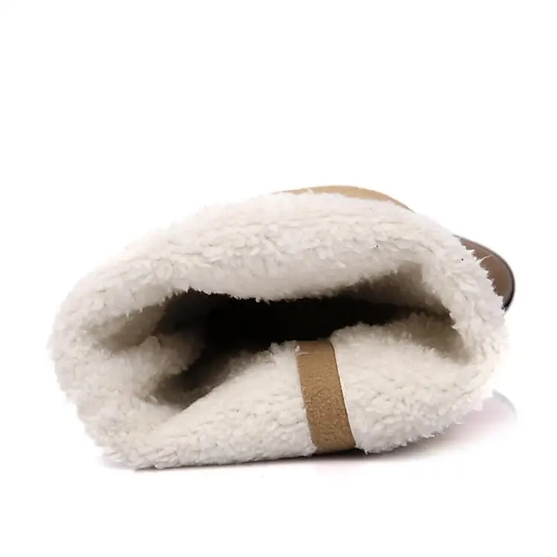 Women's Knee-High Heeled Boots with Buckle Detail and Warm Plush Lining - Stylish Winter Footwear for Casual and Formal Wear4