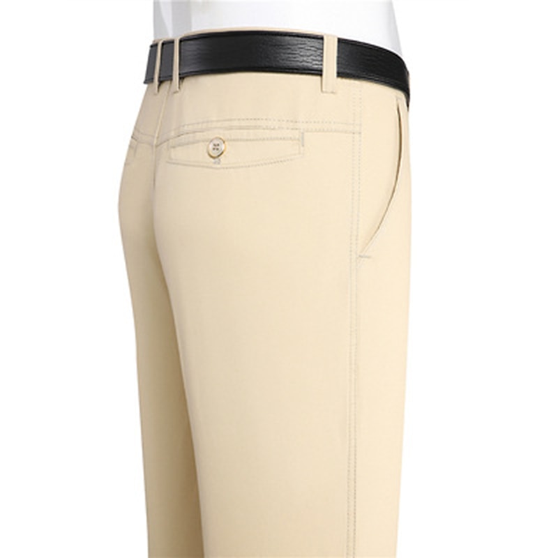 Men's Trousers Chinos Chino Pants Pocket Straight Leg Plain Comfort Breathable Outdoor Daily Going out Fashion Casual Black Yellow4