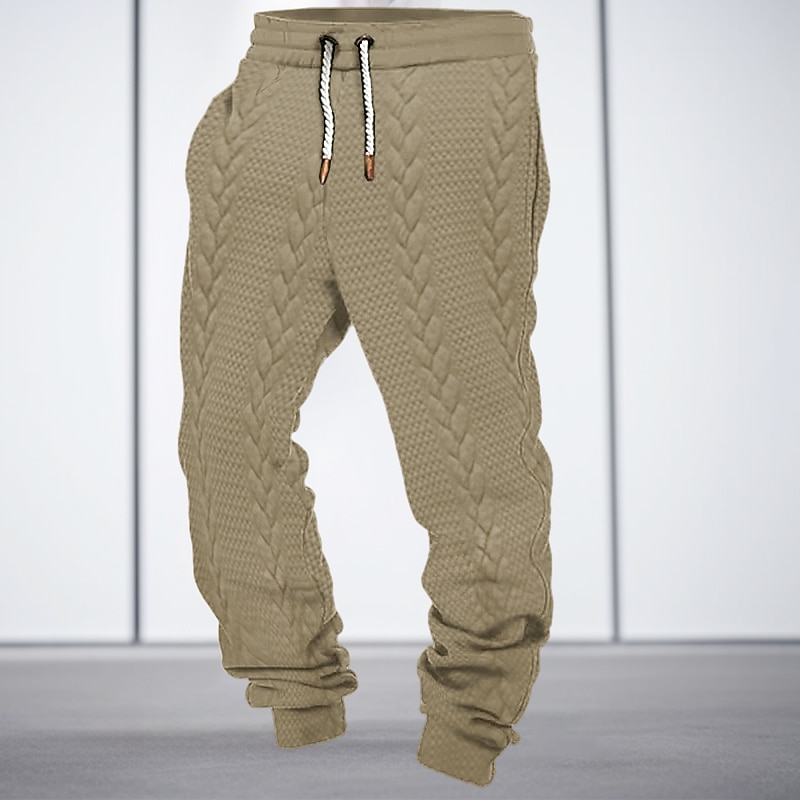 Men's Sweatpants Joggers Trousers Drawstring Elastic Waist Elastic Cuff Plain Comfort Breathable Casual Daily Holiday Sports Fashion Black White2