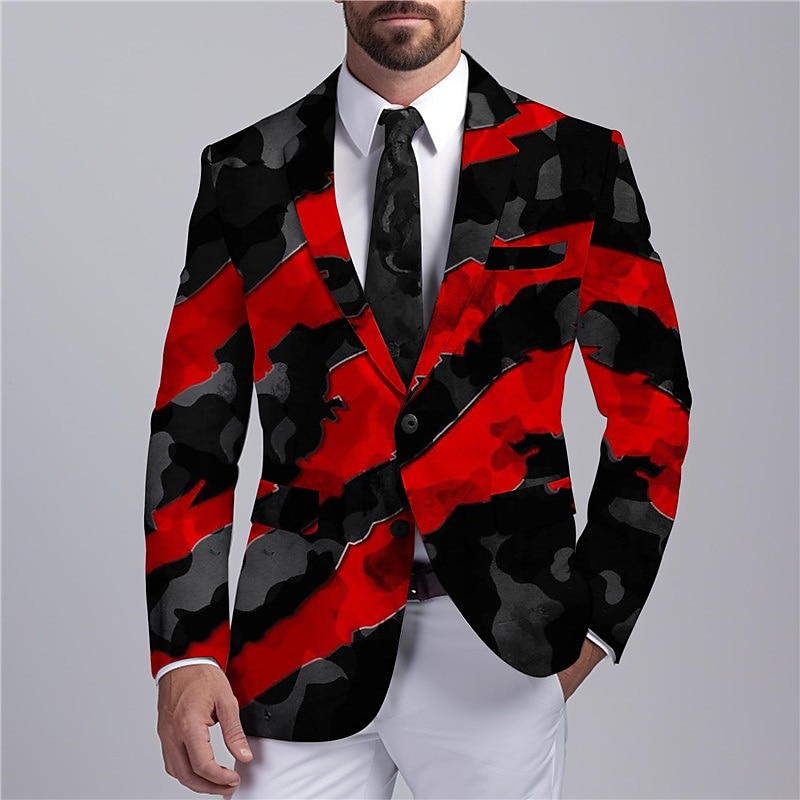 Men's Graffiti Long Sleeve Turndown Business Work Wear to work Going out Buttons Print Multi Pocket