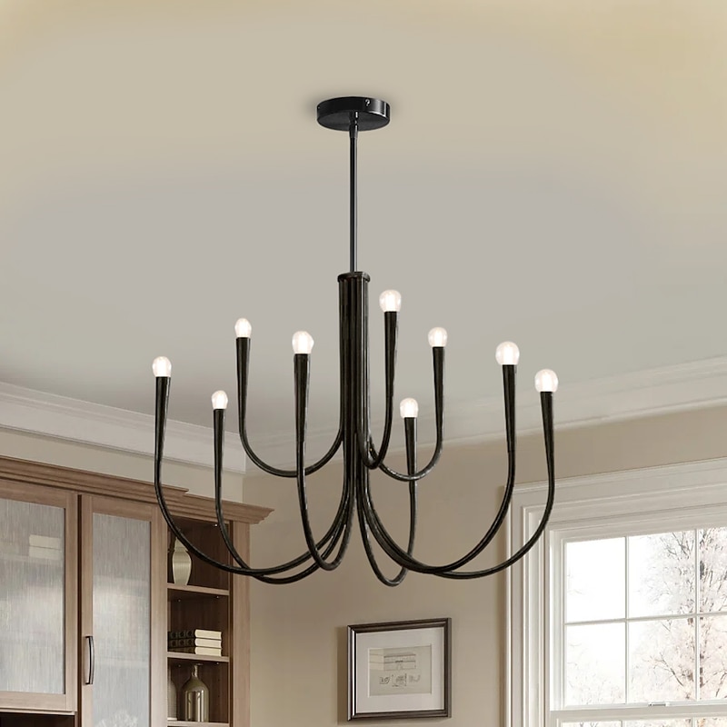 Oval Chandelier 6/9-Light High Quality Brass Modern Light Ceiling Compatible for Dining Room Dining Room 110-240V4