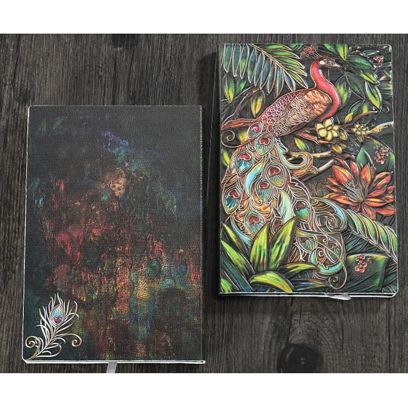 8 Types Embossed Leather Journal Diary Business Notebook  Agenda Antique Handmade Relief Notebook Phoenix Immortal Bird Travel Notebook Agenda Book Gift for Friends Size A5 (8.4x5x0.7 Inches)3