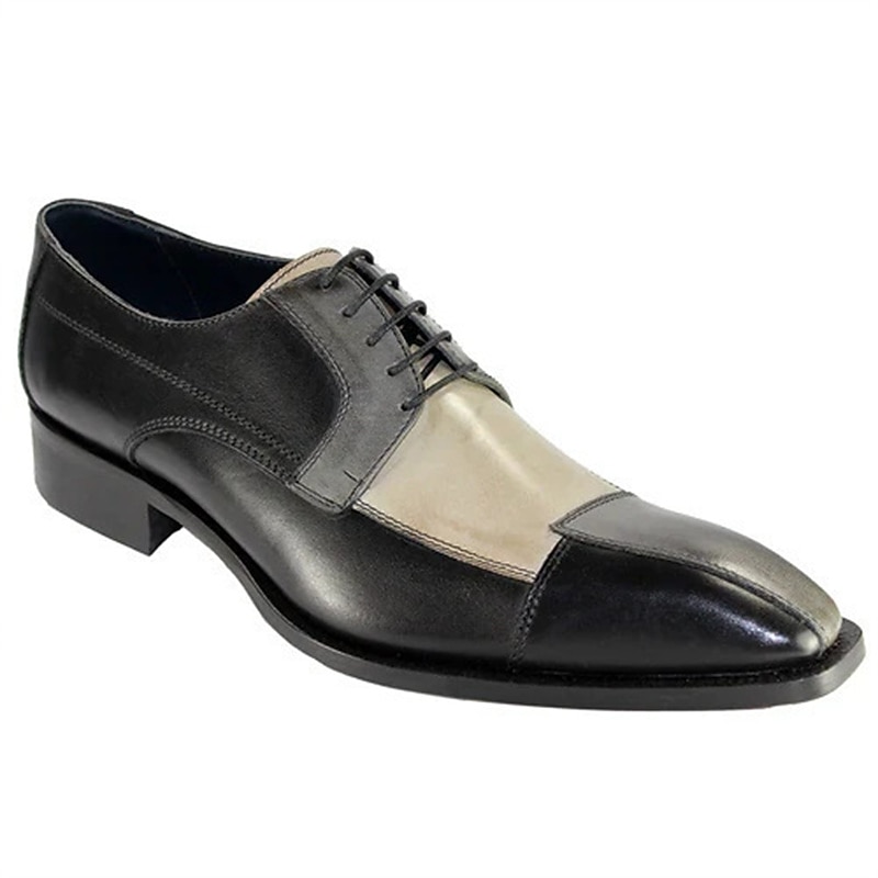 Men's Gradient Faux Leather Oxford Shoes – Hand-Painted Design, Lace-Up Formal Dress Shoes, Perfect for Special Occasions3