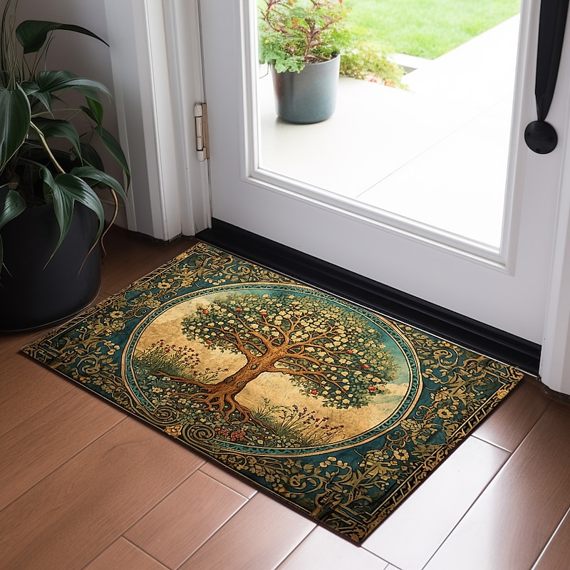 Tree of Life Painting Doormat Floor Mats Washable Rugs Kitchen Mat Non-Slip Oil Proof Rug Indoor Outdoor Mat Bedroom Decor Bathroom Mat Entrance Rug3