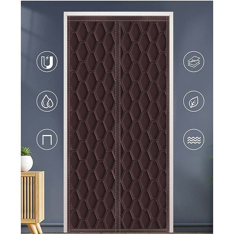Magnetic Thermal Insulated Door Curtain, No Punching Oxford Cloth Material Door Curtain, Universal Warmth In All Seasons,Room Decor, Home Decor2