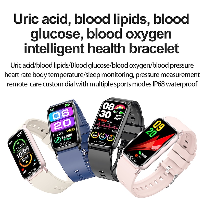 iMosi TK72 Smart Watch 1.47 inch Smartwatch Fitness Running Watch Bluetooth Temperature Monitoring Pedometer Call Reminder Compatible with Android iOS Women Men Waterproof Media Control Message