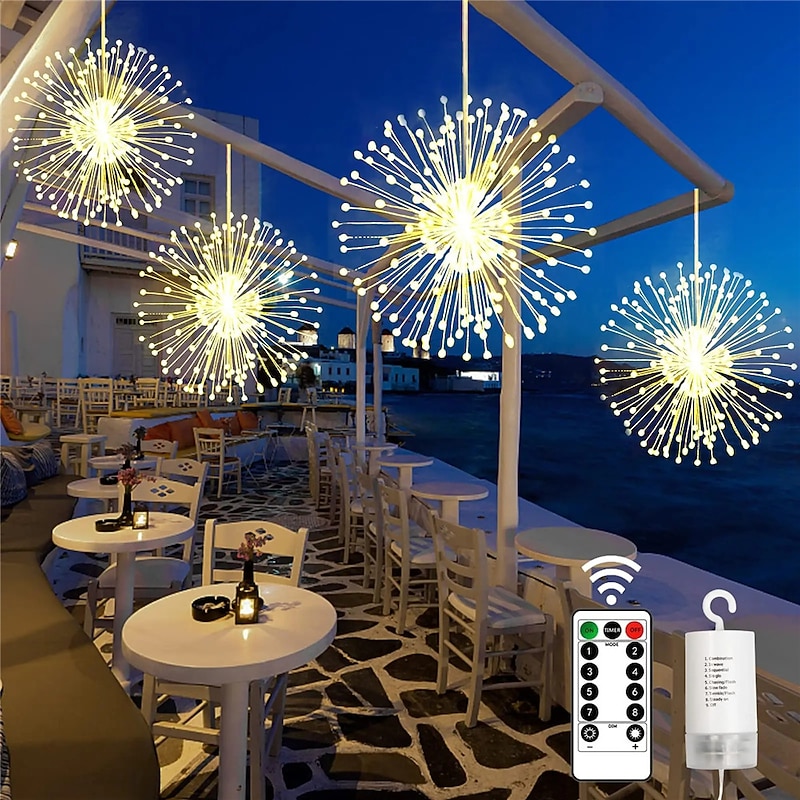 LED Firework Lights Outdoor Waterproof Hanging Starburst String Light for Holiday Decor Fairy New Year Light2