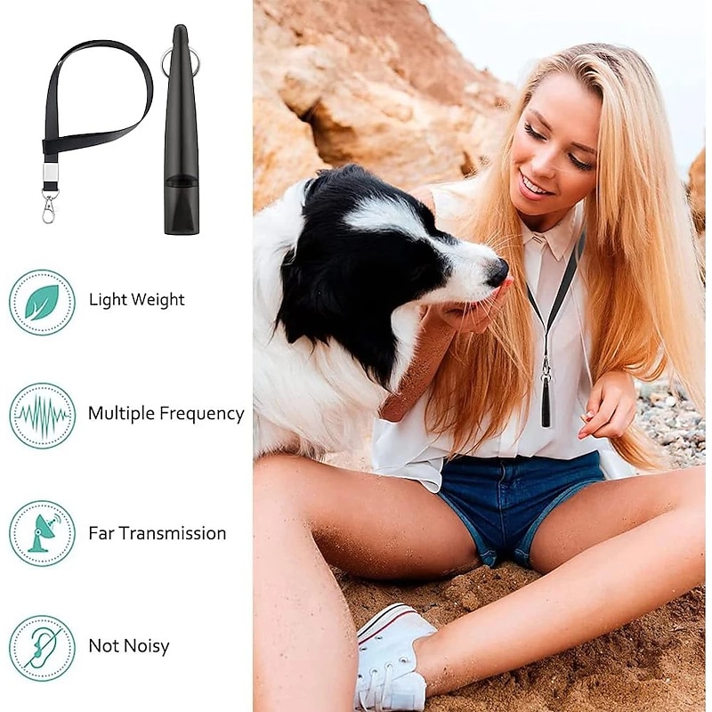 Dog Whistle with Lanyards Ultrasonic Dog Whistles to Stop Barking High Pitch Frequency Silent Whistles for Dog Training4