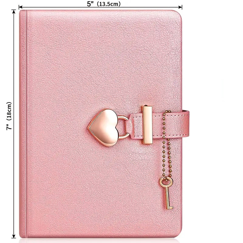 B6 Heart Lock Journal - Cute Heart-Shaped Lock, Perfect Festival Gift for Writing and Journaling3