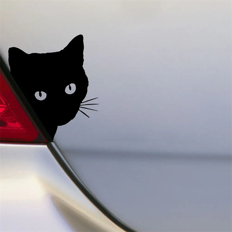 2pcs Car Black Cat Peeking Sticker Funny Vinyl Decal Car Styling Decoration Accessories Auto Exterior Decor For Car2