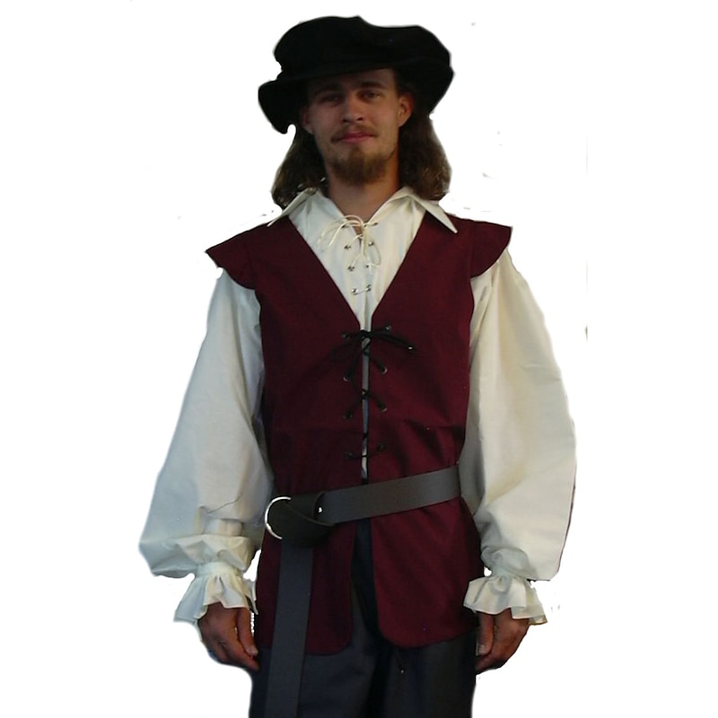 Punk & Gothic Medieval 17th Century Masquerade Vest Prince Pirate Knight Ritter Fancy Dress Men's Celtic Pirate LARP Adults' Vest3
