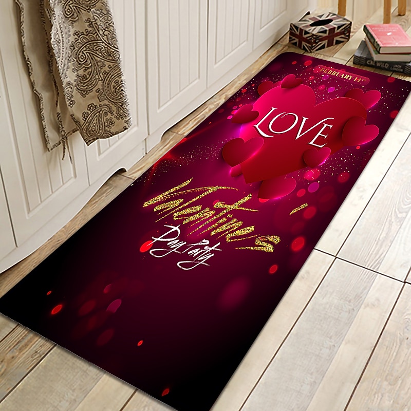 Wedding Heart Area Rug Kitchen Mat Non-Slip Oil Proof Floor Mat Rug Indoor Outdoor Mat Bedroom Decor Bathroom Mat Entrance Rug Door Mat2