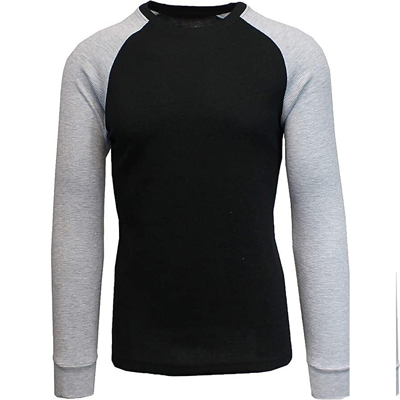 Men's T Shirt Tee Top Long Sleeve Shirt Long Sleeve Crew Neck Fall & Winter Color Block Raglan Sleeve Fashion Designer Basic Patchwork Vacation Street Going out Dark Red Black White Top Tee for Men2