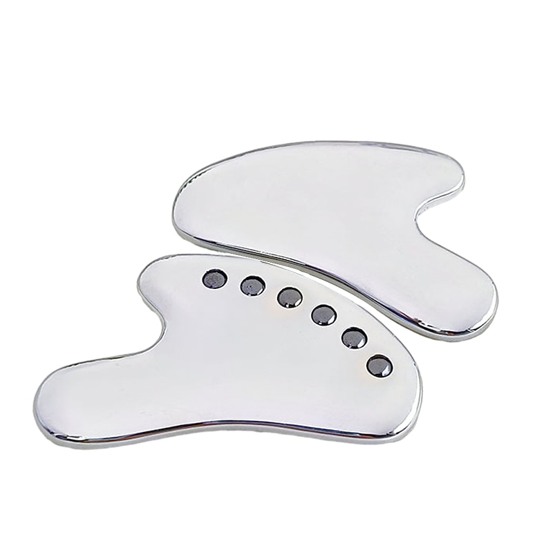 Magnetic Gua Sha Tool Stainless Steel Scraper Facial Massage Face Lift Skin Tightening Cooling Metal Contour Reduce Puffiness