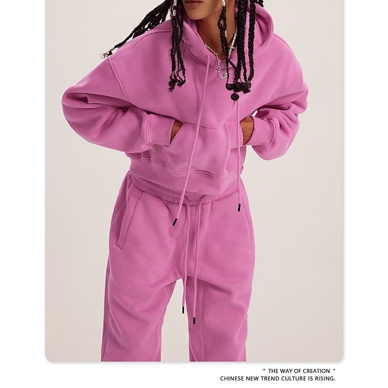 Hoodie Sweatshirt Sweatpants Plain Graphic For Couple's Men's Women's Adults' Hot Stamping Street Casual Daily3