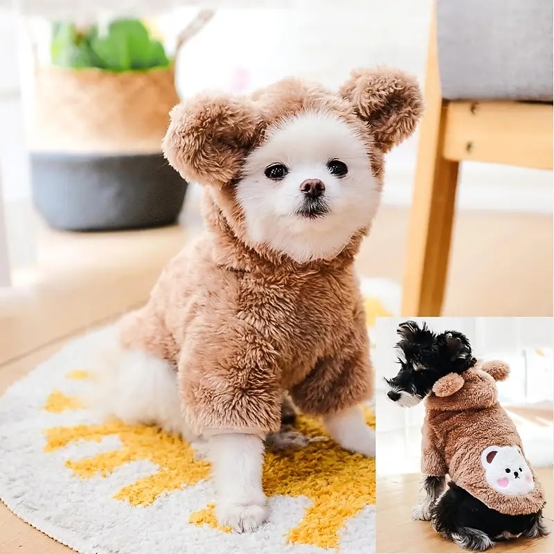 Dog Cat Coat Jacket Cute Casual Winter Warm Breathable Soft Washable Comfortable Christmas Outdoor Casual Daily Dog Clothing for Bichon Frise Pomeranian Baby Pet Papillon Small