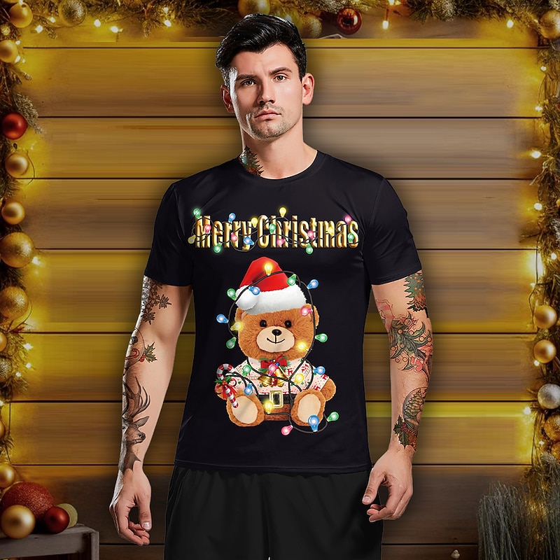 Christmas T-shirt Cartoon Manga Print Graphic T-shirt For Men's Women's Unisex Adults' 3D Print 100% Polyester Party Festival3