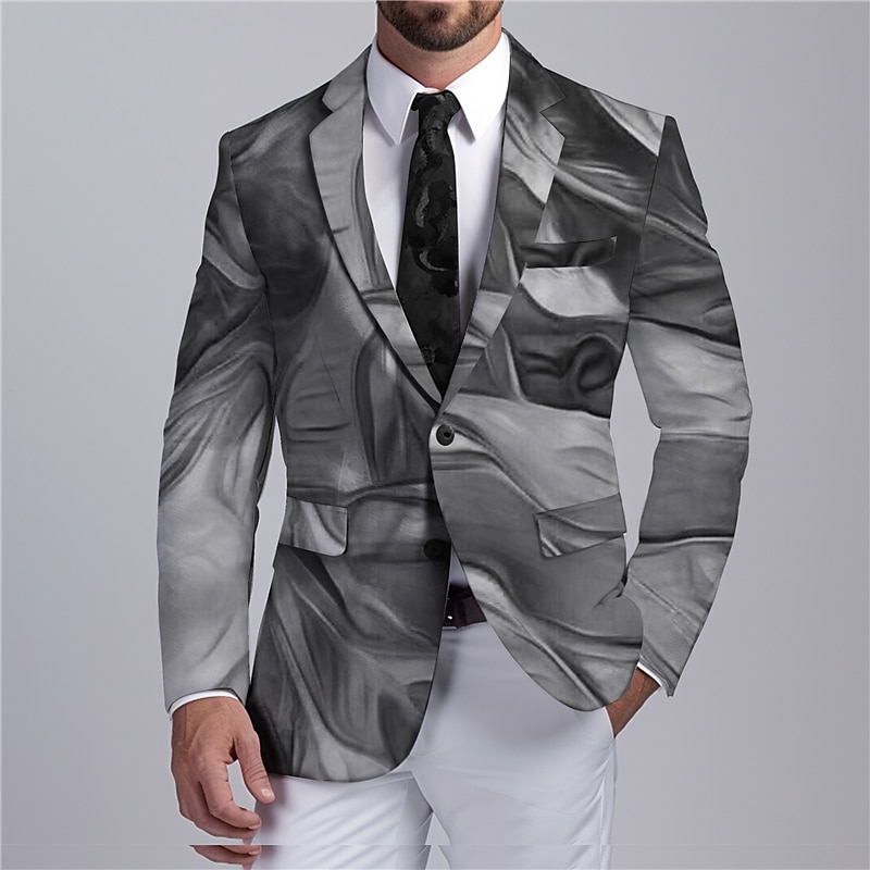 Men's Colorful Gradual Long Sleeve Turndown Business Abstract Work Wear to work Going out Buttons Print Multi Pocket4