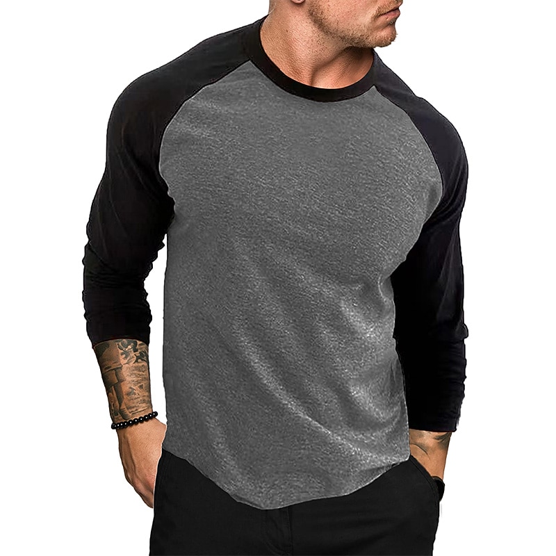 Men And Women Solid / Plain Color Crew Neck T-shirt Normal Casual Daily Wear Date Raglansleeve Basic Clothing Apparel2
