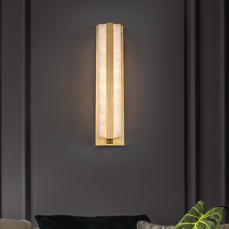 Wall Light Indoor High Quailty Copper Marble Minimalist Design Wall Sconce Decorative Wall Light for Bedroom Living Room Background Wall Lights 110-240V