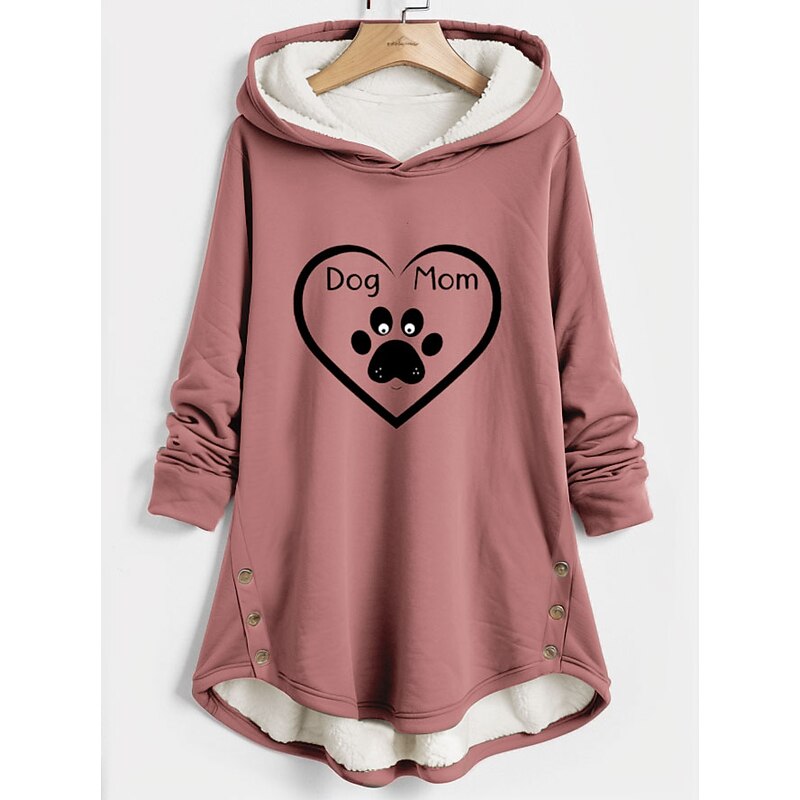 Women's Hoodie Sweatshirt Pullover fleece lined warm pajamasGraphic Casual Sports Print Warm Sportswear Comfrt Loose Fit Hoodie Long Sleeve Top Micro-elastic Fall Winter Comfrt Breathable Soft Fabric