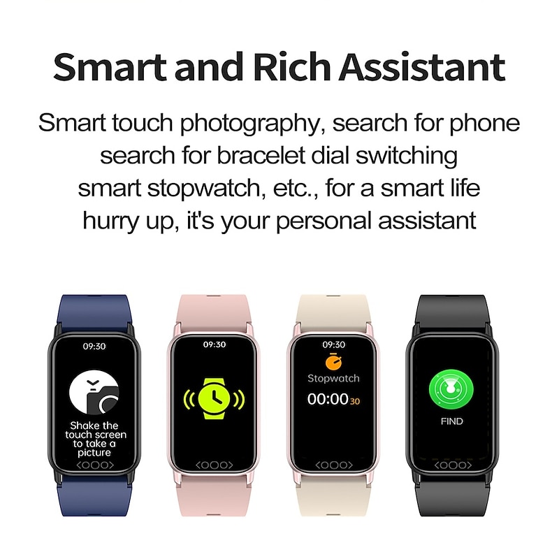 iMosi TK72 Smart Watch 1.47 inch Smartwatch Fitness Running Watch Bluetooth Temperature Monitoring Pedometer Call Reminder Compatible with Android iOS Women Men Waterproof Media Control Message3