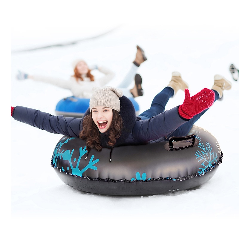 Snow Tube Inflatable Ski Circle Ski Tire Ice Car Two Person Children's Ski Board Ski Ski Set Grass Skating 47 inches