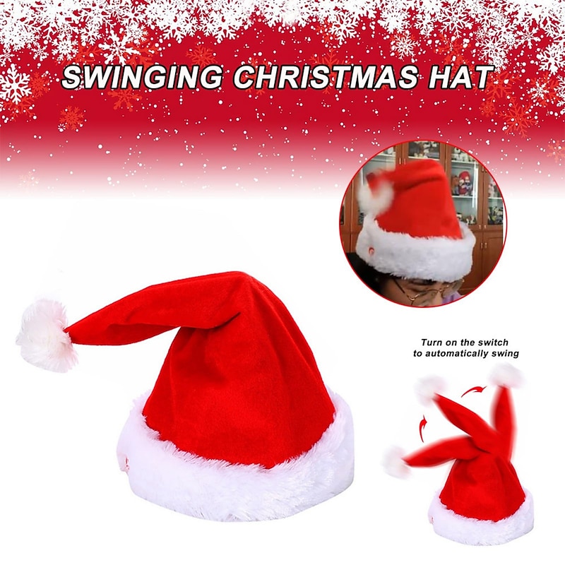Singing and Dancing Electric Christmas Santa Hat for Adults Kids, Funny Shaking Dancing Singing Santa Claus Cap,Funny Toy Hat2