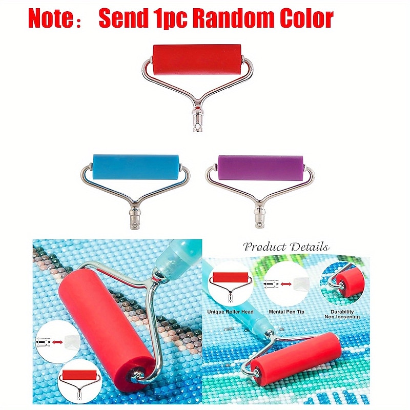 1pc Random Color Metal Roller Pen Heads For Diamond Pen 5D Tool Stainless Steel Tip  Embroidery Mosaic Accessories2