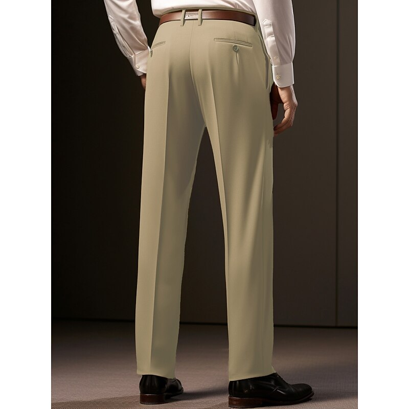 Men's Trousers Dress Pants Slacks Pleated Pants Suit Pants Pocket Plain Comfort Soft Outdoor Daily Going out Fashion Casual Black Royal Blue