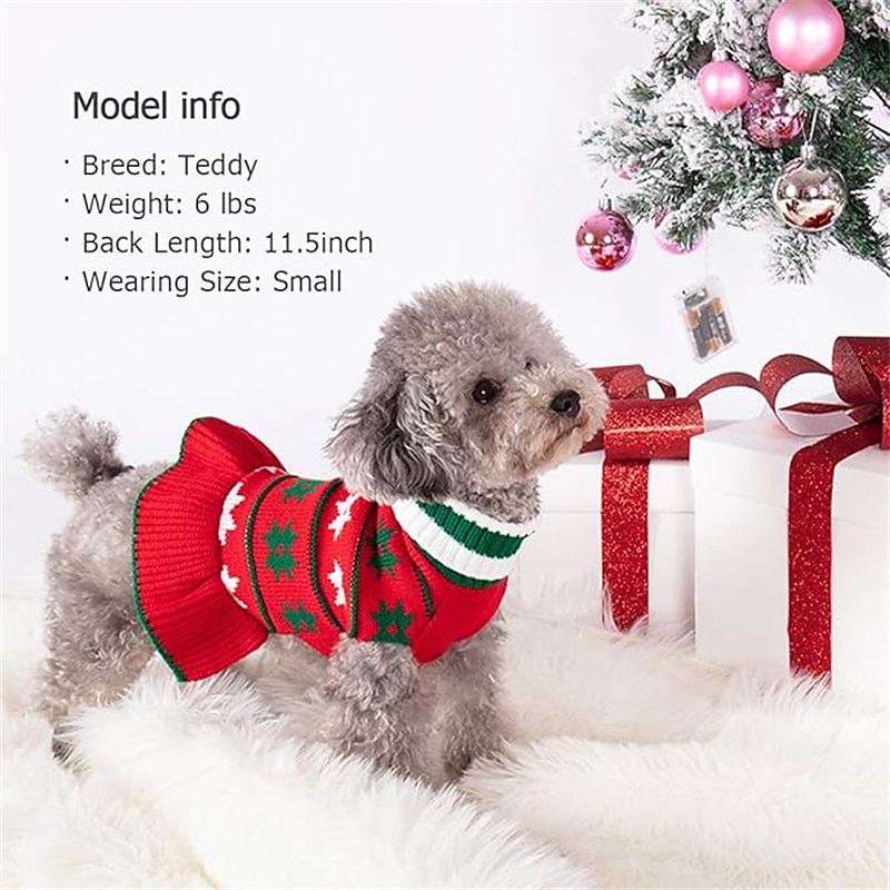 Dog Cat Sweater Dress Jumper Fashion Party Winter Warm Breathable Soft Washable Comfortable Christmas Halloween Christmas Outdoor Casual Daily Dog Clothing for Bichon Frise Pomeranian Baby Pet4