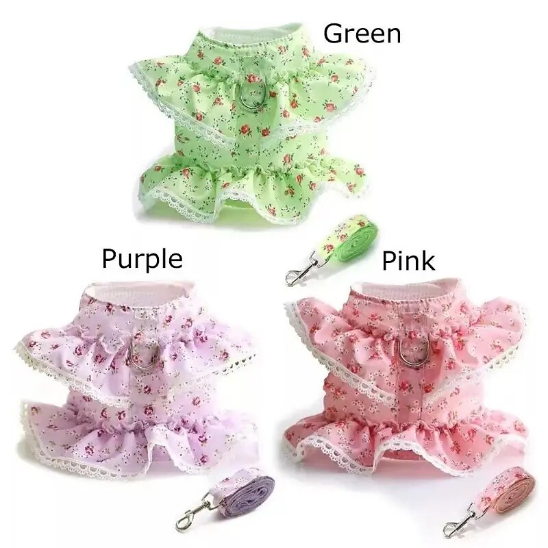 Dog Cat Harness Cute Casual Winter Breathable Soft Washable Comfortable Outdoor Casual Daily Dog Clothing for Bichon Frise Pomeranian Baby Pet Papillon Small3