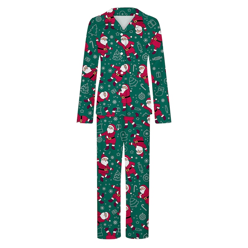 Family Christmas Family Pajamas Pajamas Graphic Cartoon Home Print Black White Red Long Sleeve Mommy And Me Outfits Active Matching Outfits3