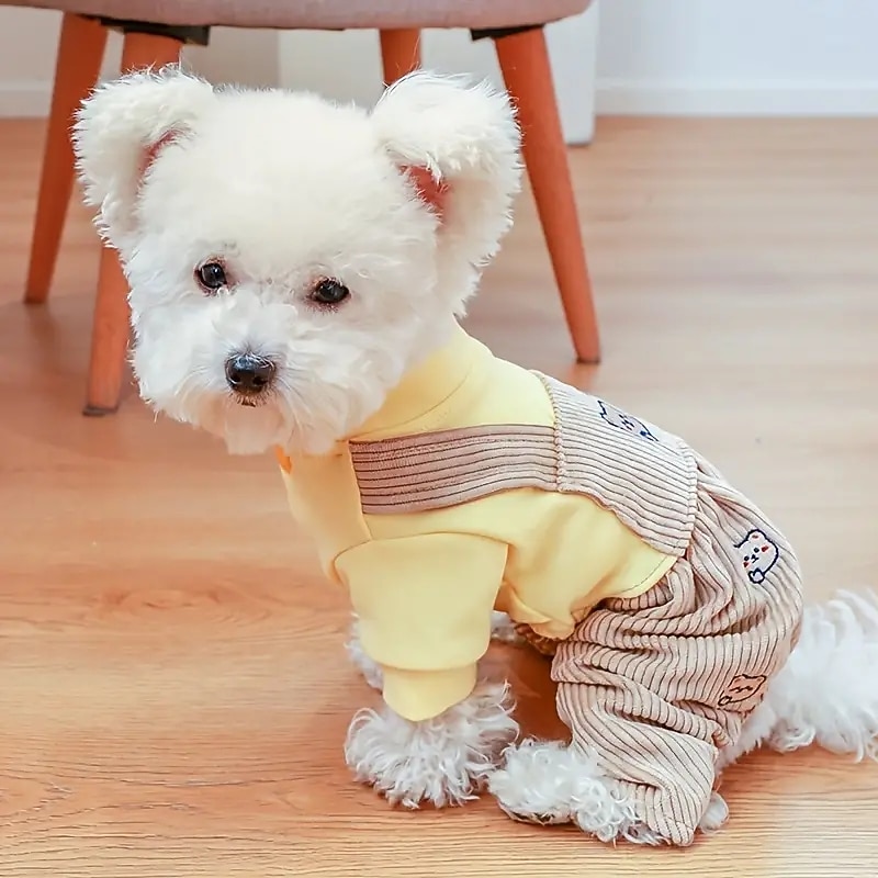 Dog Cat Jumpsuit Cute Casual Winter Breathable Soft Washable Comfortable Outdoor Casual Daily Dog Clothing for Bichon Frise Pomeranian Baby Pet Papillon Small4