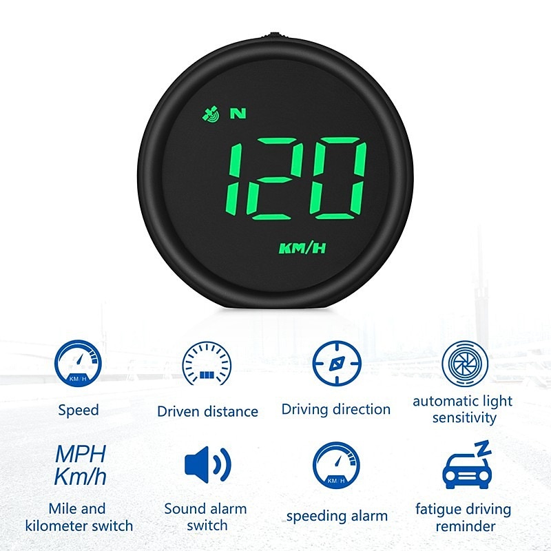 2.4 Inch HUD Head Up Display Car Speedometer Multifunction MPH KM/h Car Compass Speed Display Auto Electronic DiagnosAtic Tools4