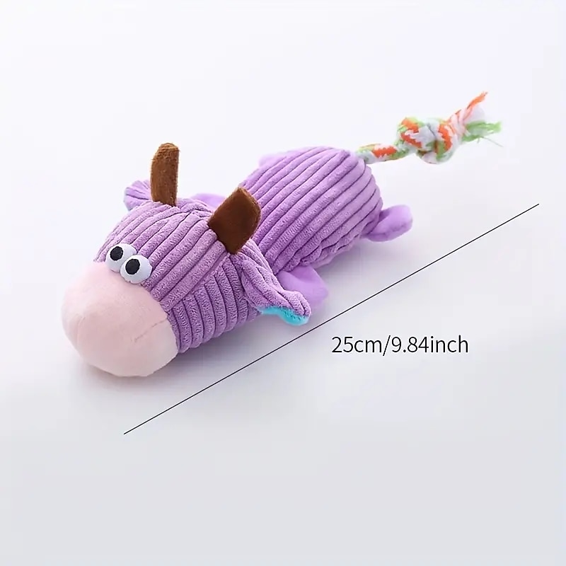 1pc Adorable Animal Design Dog Plush Toy - Interactive and Durable Chew Toy for Your Pet!3