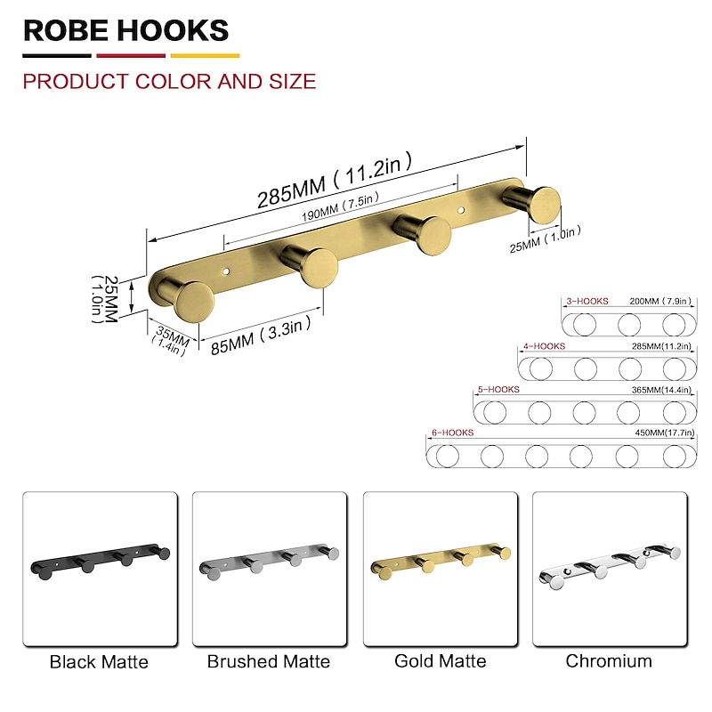 Bathroom Rack Robe Hook Bathroom Shelf New Design Adorable Creative Contemporary Modern Stainless Steel Low-carbon Steel Metal 1PC - Bathroom Wall Mounted2