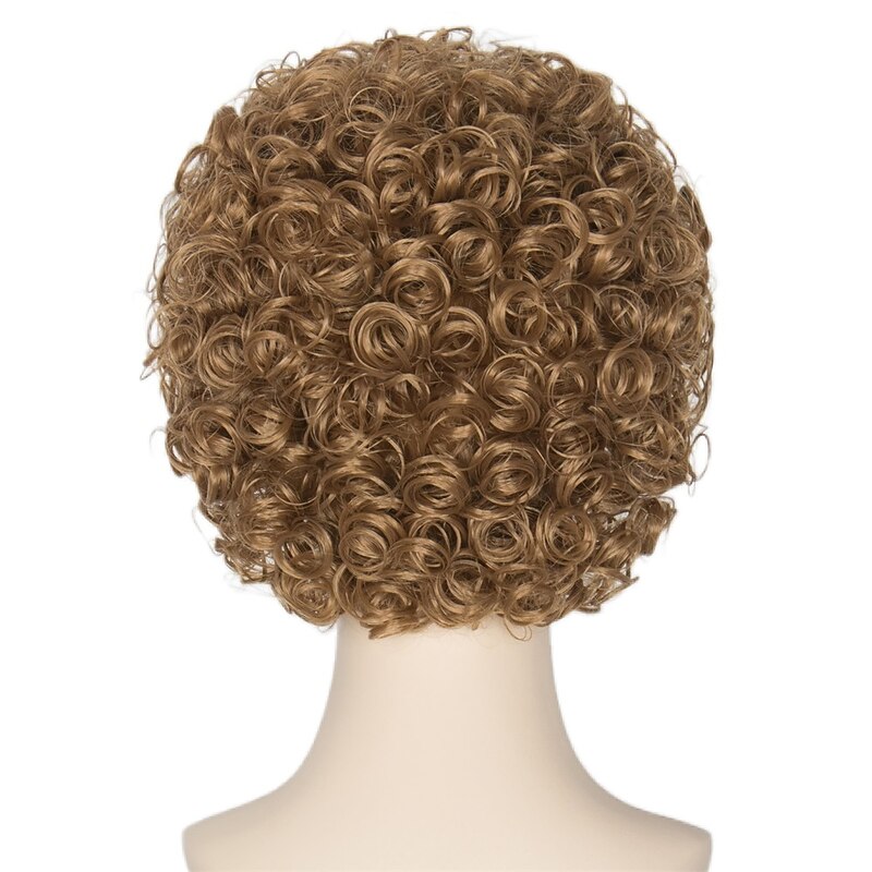 Women Short Curly Wig Strawberry Blonde Brown Cosplay Party Wig Halloween Wigs3