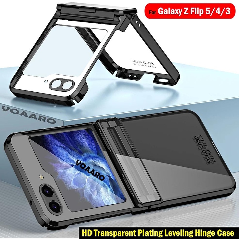 Phone Case For Samsung Galaxy Z Flip 6 Z Flip 5 Z Flip 4 Z Flip 3 Back Cover Transparent Ultra Thin Solid Color ABS+PC2