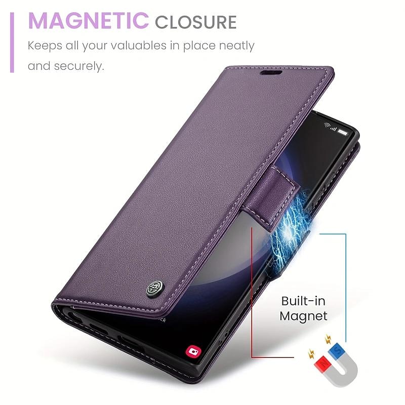 Phone Case For Samsung Galaxy S25 S25 Edge S24 S24 FE S23 S22 S21 Ultra Plus A56 A36 A16 Wallet Case Flip Cover Magnetic Full Body Protective Kickstand PU Leather3