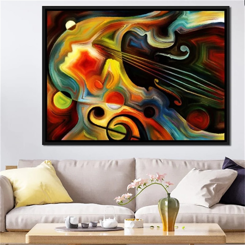 Abstract Wall Art Canvas Violin Mind Prints and Posters Abstract Pictures Decorative Fabric Painting For Living Room Pictures No Frame2