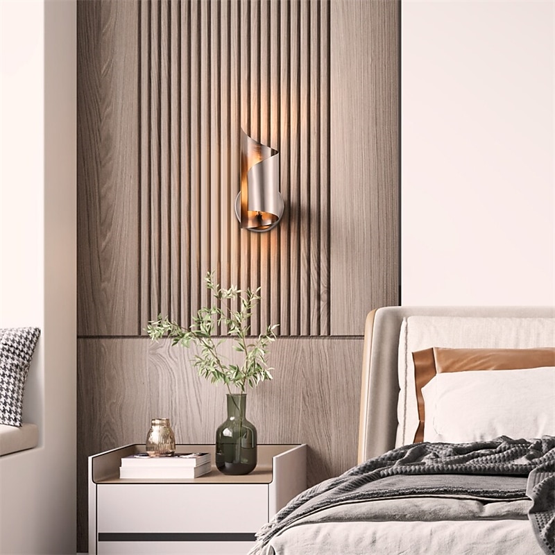 Brass Wall Sconce, Mid Century Modern Wall Light Fixture for Bedroom Living Room Bathroom Vanity Kitchen More, Vintage Wall Lighting Indoor Gold Wall Lamp with Novelty Shade Metal Frame2