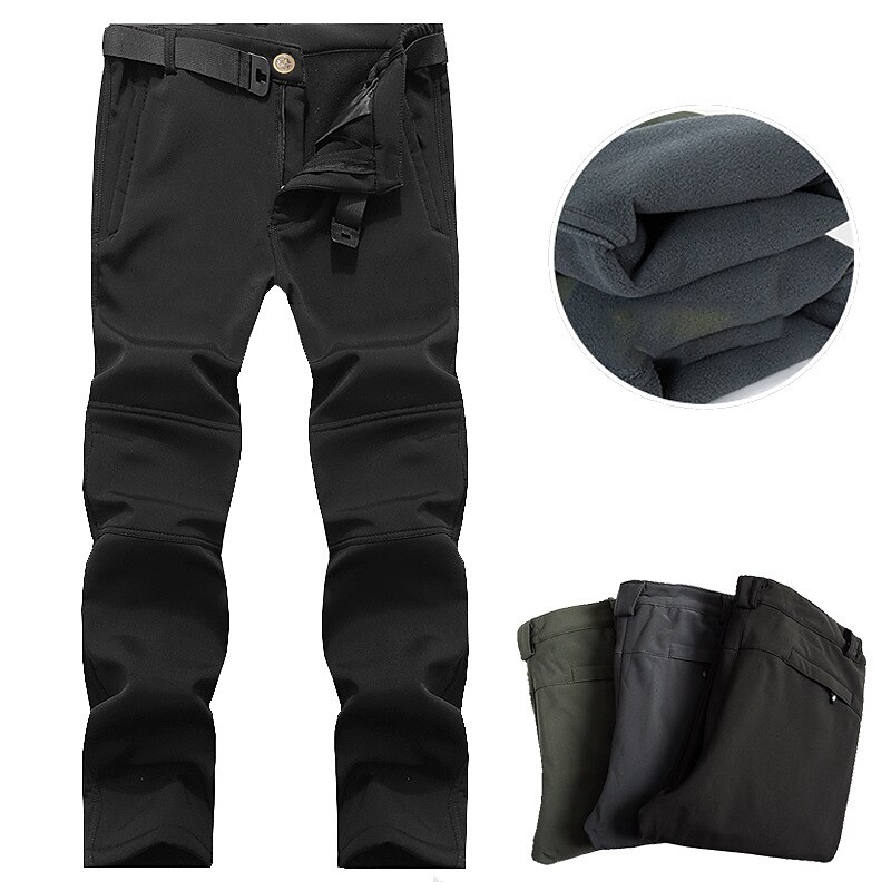 Men's Cargo Pants Softshell Pants Winter Pants Hiking Pants Pocket Plain Comfort Breathable Outdoor Daily Going out Fashion Casual Black Green2