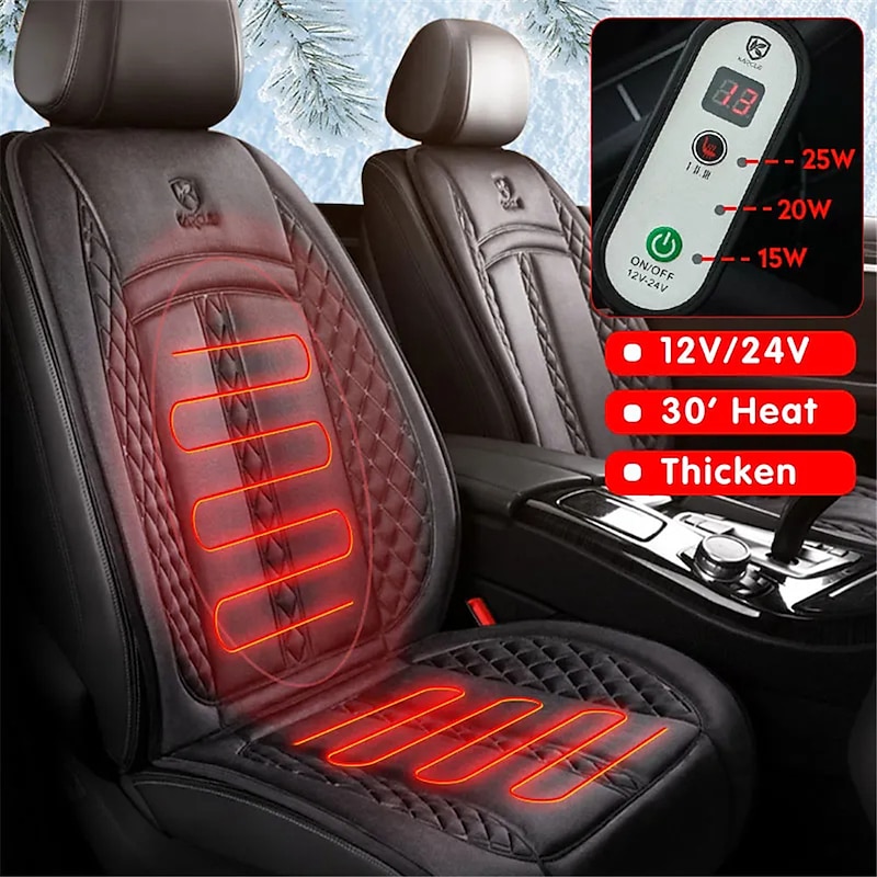 12V/24V Car Seat Heater 120CM Length, Universal Winter Electric Heated Seat Cushion, Warm Car Heating Mat