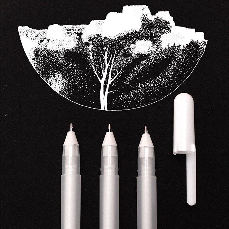 3pcs Marker Highlighter White Markers White Gel Pen For Art Markers Comic Drawing Supplies3
