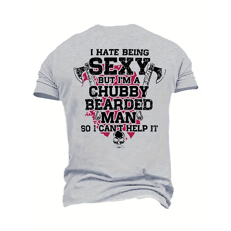 Men's Letter T Shirt Tee Top Cotton Short Sleeve Graphic Shirt Heather Gray Black White Comfortable Tee Sports Outdoor Holiday Fashion Designer Clothing2